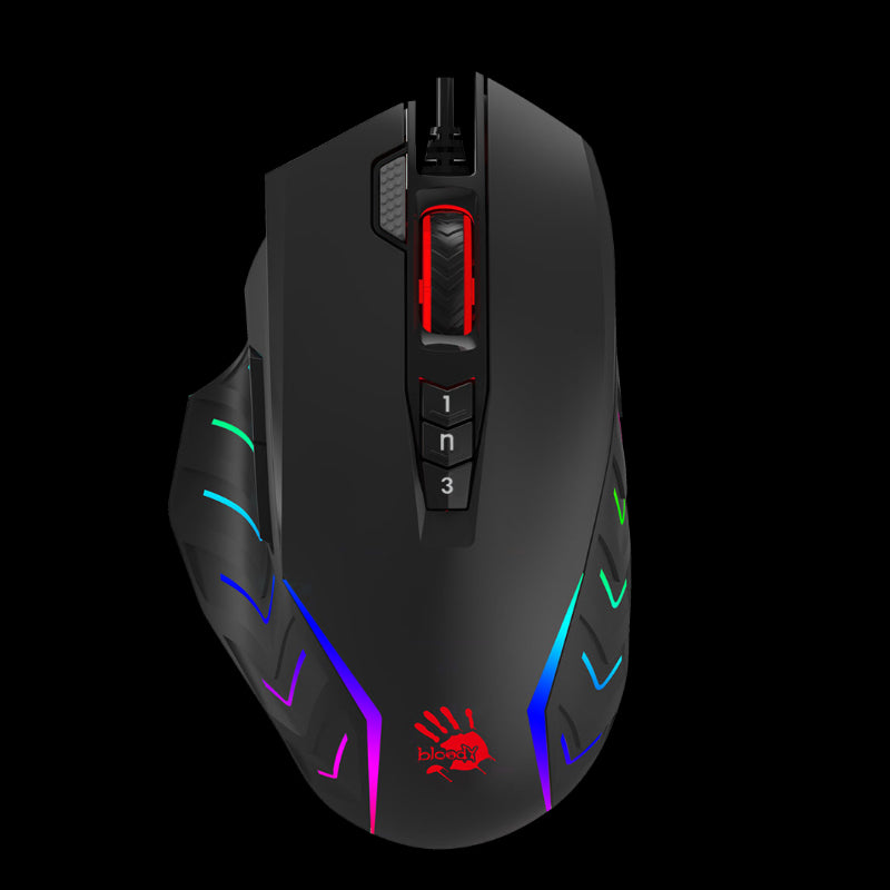 J95s Bloody 8000 CPI Ultra Core 3 & 4 Activated 2-Fire RGB Animation Gaming Wired Mouse