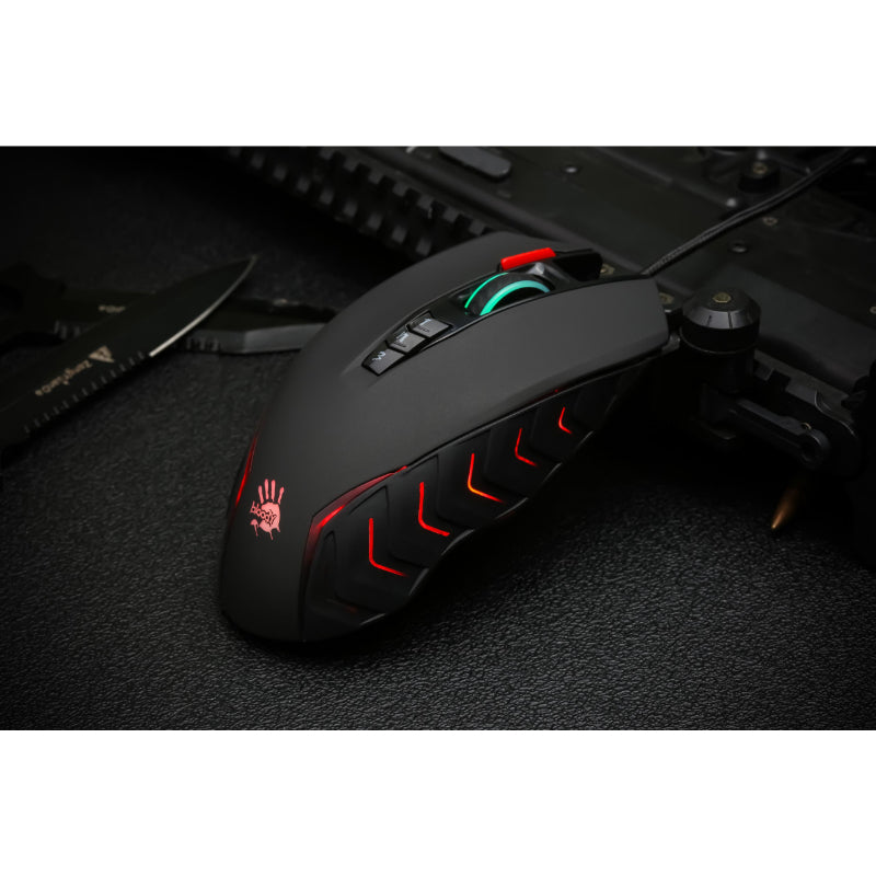 J95s Bloody 8000 CPI Ultra Core 3 & 4 Activated 2-Fire RGB Animation Gaming Wired Mouse