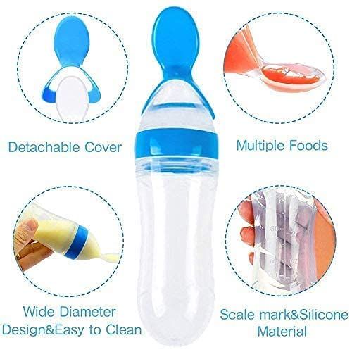 Combo Baby Spoon Feeder Silicone Bottle Feeding With Free Fruit Pacifier Toddler