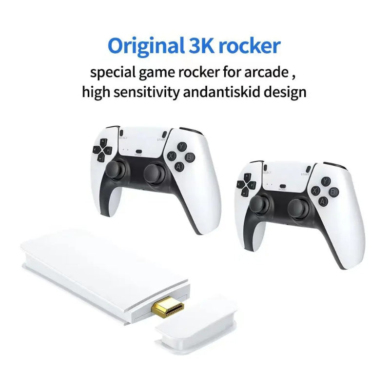 M15 4K Game Stick Console With 64GB Storage And Dual 2.4G Wireless Controllers – 20,000 Retro Games For PS1/GBA/SNES