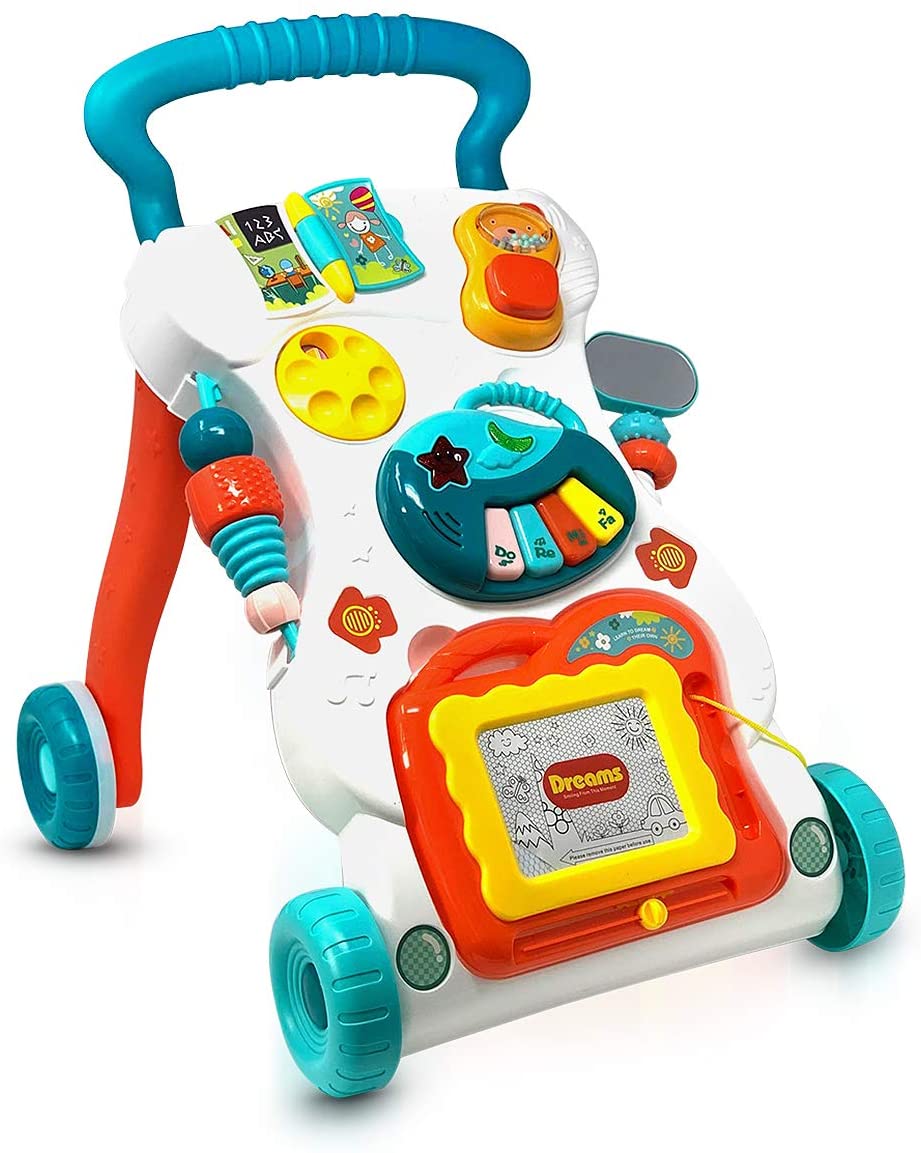 4 In 1 Baby Walker Toddler Push Music Walker Education Learning Toys