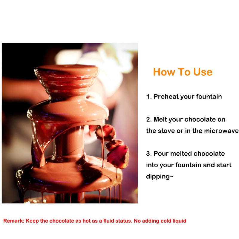 BD-017 Electric 3-Tier Mini Chocolate Fondue Fountain —An Elegant Addition to Your Dessert Table