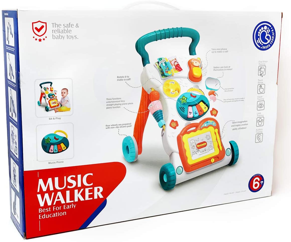 4 In 1 Baby Walker Toddler Push Music Walker Education Learning Toys