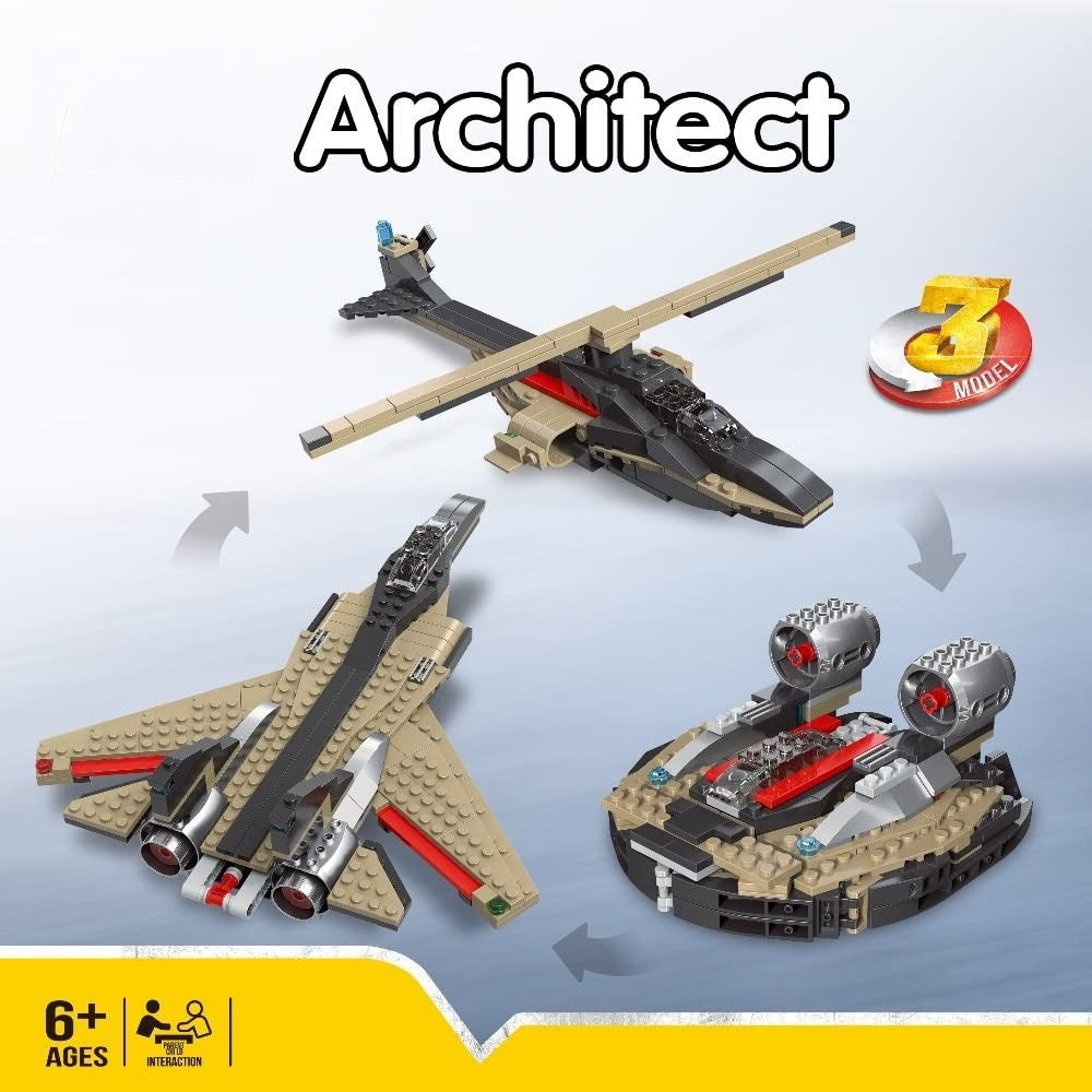 312Pcs Architect 3 In 1 Fast Flyers Creative Building Blocks Set For Kids