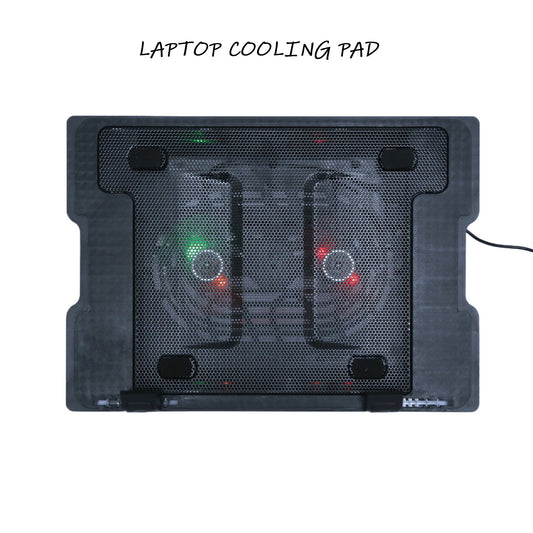 Portable And Powerful Dual Fan Laptop Cooling Pad With Adjustable Stand And LED Backlit