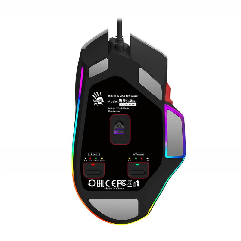 W95 Max Naraka 12000 CPI Ultra Core 3 & 4 Activated Extra Fire RGB Gaming Wired Mouse