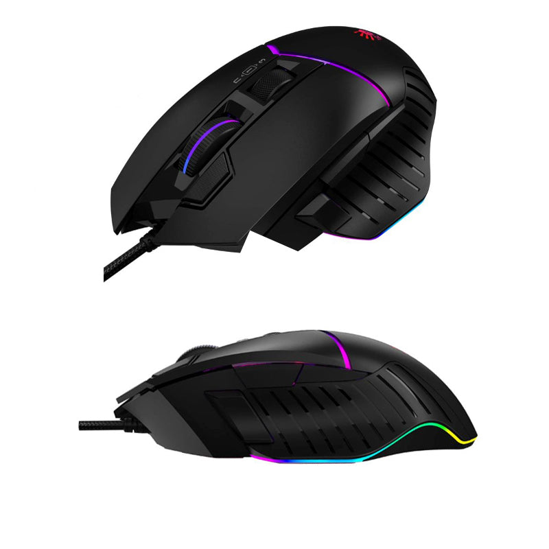 W95 Max Naraka 12000 CPI Ultra Core 3 & 4 Activated Extra Fire RGB Gaming Wired Mouse